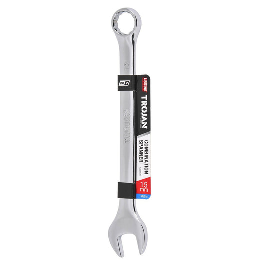 Trojan 15mm Combination Spanner - Polished Chrome Vanadium - Durable Tool – view 2