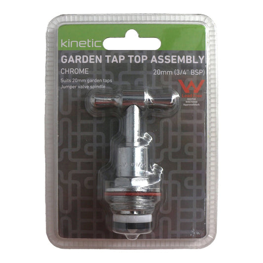 Kinetic 20mm Chrome Garden Tap Top Assembly - Lead-Free Brass - Leak-Proof – view 2 - Auzzistore