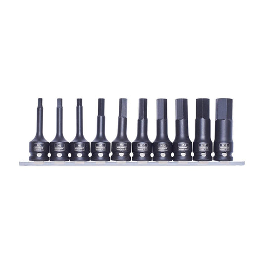 Kincrome 1/2" Drive Socket Hex Rail Set - 10 Piece - Chrome Molybdenum - Auzzistore