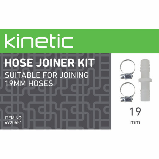 Kinetic 19mm Hose Joiner Kit - Coupler + Hose Clamps - Durable Design – view 2 - Auzzistore