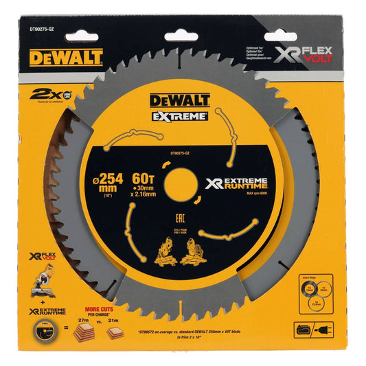 Dewalt XR Circular Saw Blade 254mm 60T - C3 Carbide - Efficient Cutting – view 2 - Auzzistore