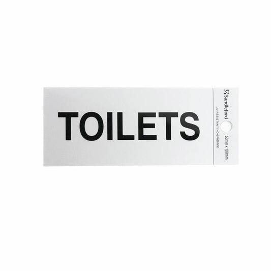 Sandleford Self Adhesive Sign 100 x 50mm Silver Weather Resistant - Auzzistore
