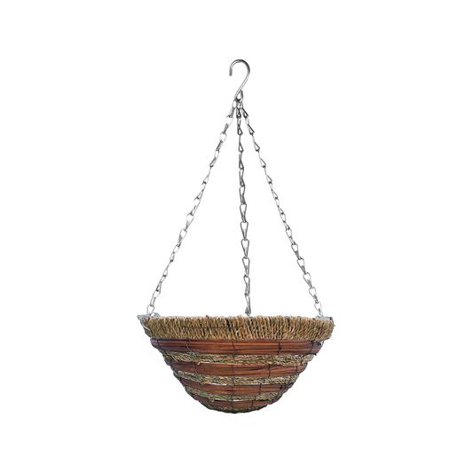 Brunnings 35cm Sisal Hanging Basket - Durable Natural Material - Deep Brown
