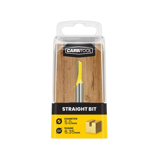 Carbitool 5.00mm TCT Router Bit - Tungsten Carbide - Double Flute - 1 Pack - Auzzistore