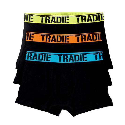 Tradie Mens Fluro Bright Trunk 3 Pack Large - Comfortable Cotton Stretch – view 2