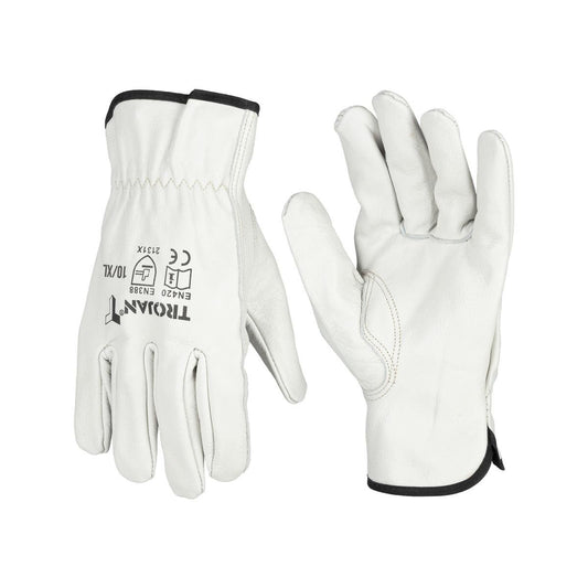 Trojan XL Leather Riggers Gloves - Medium to Extra Large - Durable, Comfortable - Auzzistore