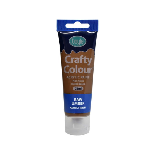 Boyle Raw Umber Acrylic Paint 75ml Water Based Non-Toxic Gloss Finish