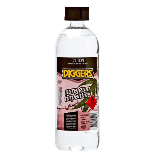 DIGGERS Pure Gum Turpentine 1L Thinner Eucalyptus Odour High-Quality Finish - Auzzistore