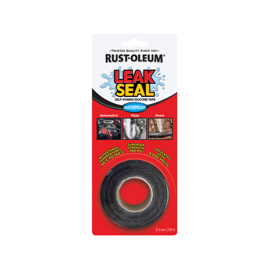 Rust-Oleum LeakSeal Tape - 25mm x 3m Black Silicone - Watertight Seal - Auzzistore