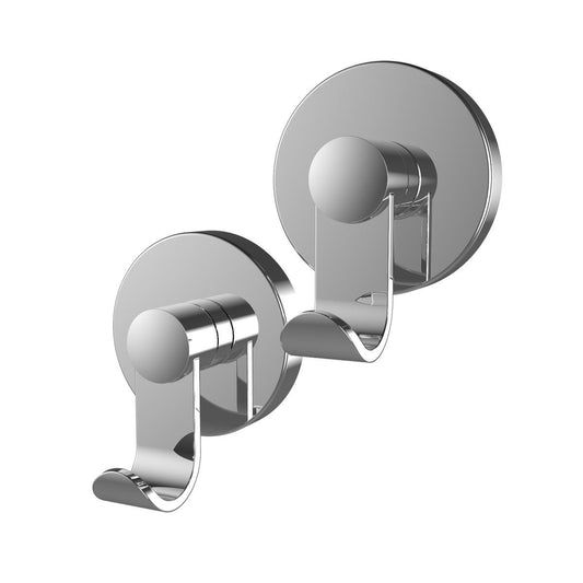 Fusion Loc Suction Hook - 8kg - Chrome - No Tools Required - 2 Pack
