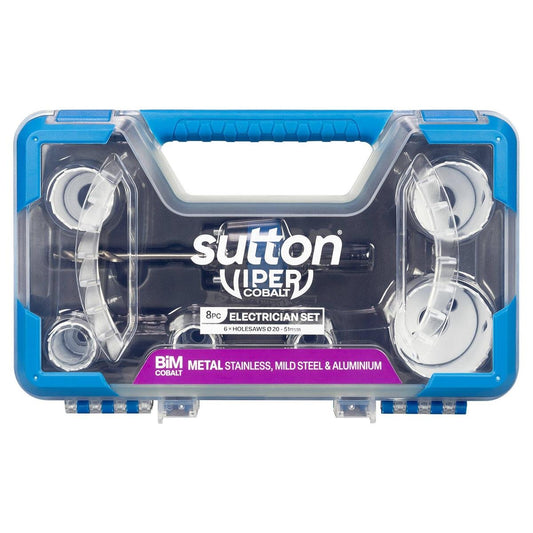 Sutton Tools Bi Metal Viper Cobalt Holesaw Set 8 Piece 20-51mm - Durable - Auzzistore