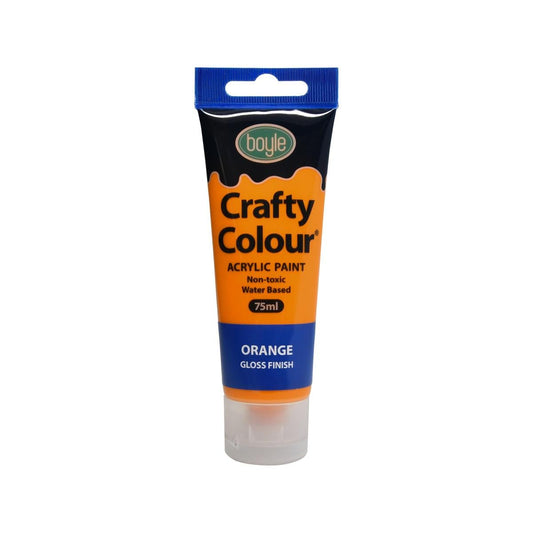 Boyle Crafty Colour Acrylic Paint - 75ml - Orange - Non-Toxic