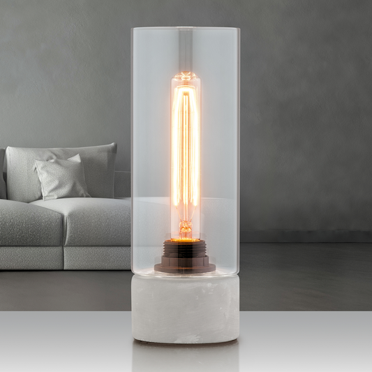 Verve Design Abel Table Lamp - Concrete Glass - 40W - Industrial Style