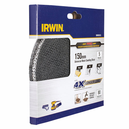 Irwin Orbital Sanding Disc - 150mm - Silicon Carbide - 80 Grit - 5 Pack – view 2 - Auzzistore