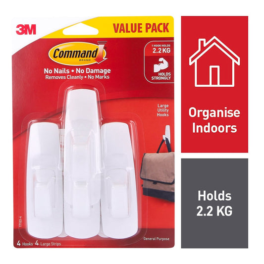 Command Large Hooks - 32mm x 96mm - Plastic - Damage-Free - 4 Pack – view 2