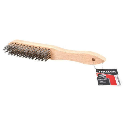 Trojan 5x15 Row Stainless Steel Wire Brush - 34mm x 290mm - Rust Removal – view 2 - Auzzistore