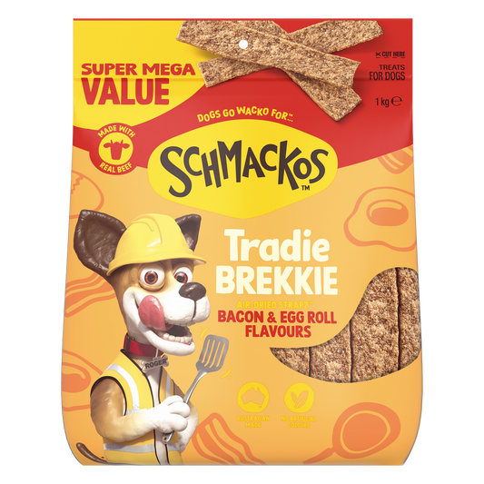 Schmackos Tradie Brekkie Dog Treat - 1kg - Meat-Based - Nutritious Snack