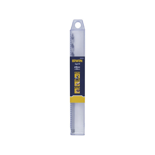 Irwin Auger Bit - 6 x 200mm - Hardened Steel - Self-Pulling Thread – view 2 - Auzzistore