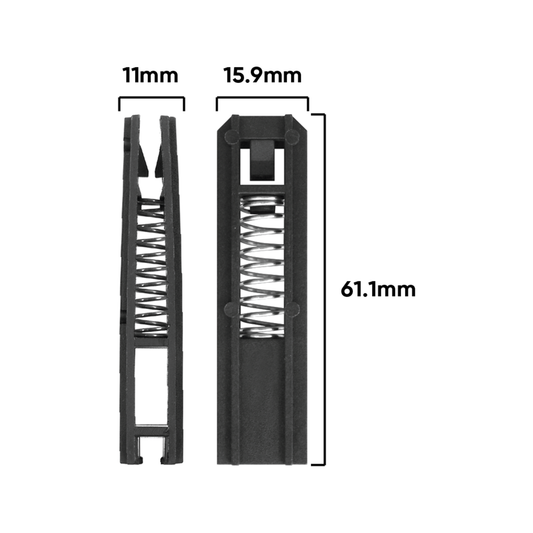 Rolltrak Screen Door Bottom Guide - 16mm x 61mm - Plastic - Spring Loaded – view 2 - Auzzistore