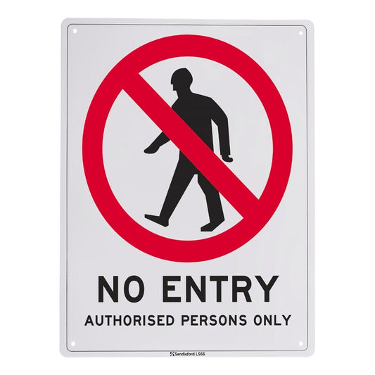 Sandleford No Entry Plastic Sign 450 x 600mm - UV Resistant - LS66 - Auzzistore