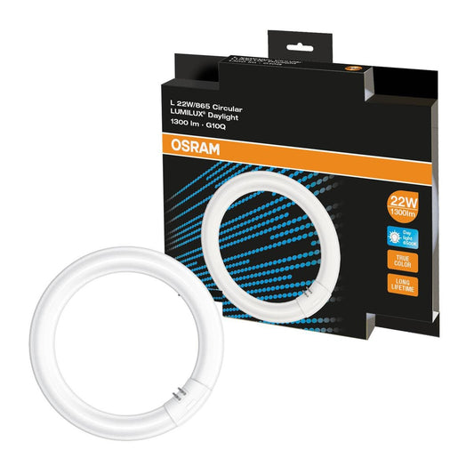 Osram Lumilux Circular Fluoro Lamp - 29mm T9 G10Q - 1300lm - 22W - Daylight