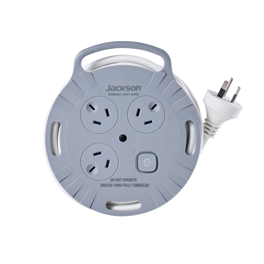 Jackson Rugged 3 Outlet Extension Reel - 3 Metre - Indoor Use - Overload Protection – view 2 - Auzzistore