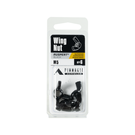 Pinnacle m5 Black Ruspert Wing Nut 6 Pack - 48mm x 120mm - Corrosion Resistant – view 2 - Auzzistore
