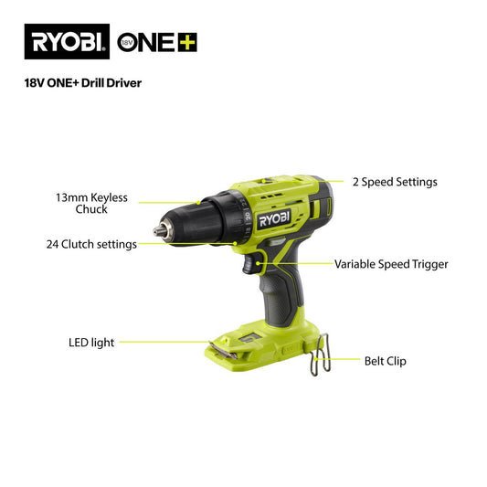 Ryobi 18V ONE+ Home Essentials Kit - 18V Drill Driver - 35-Piece Set - 4.5kg – view 2 - Auzzistore