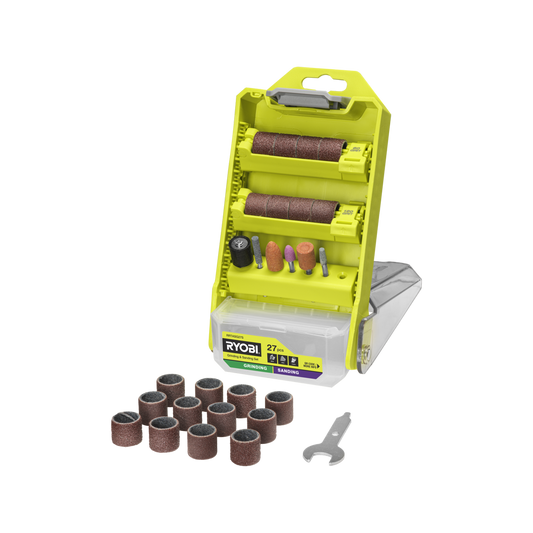 Ryobi 27 Piece Grinding and Sanding Set - 38mm x 1mm x 38mm - Durable Tools – view 2 - Auzzistore