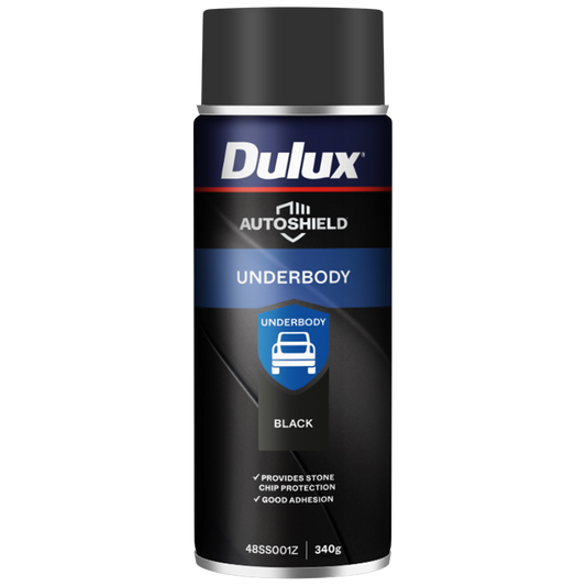 Dulux Autoshield Spray Paint 340g Black Underbody Coat - Stone Chip Protection - Auzzistore