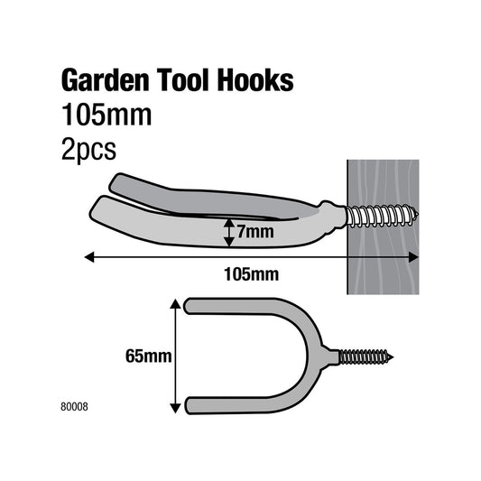 Everhang Garden Tool Storage Hooks - 98mm x 56mm - PVC Coated - 2 Pack – view 2
