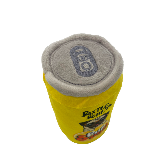 Baxter Bone Pup Squash Soda Can Pet Toy - Plush - 60mm x 140mm - Squeaker – view 2