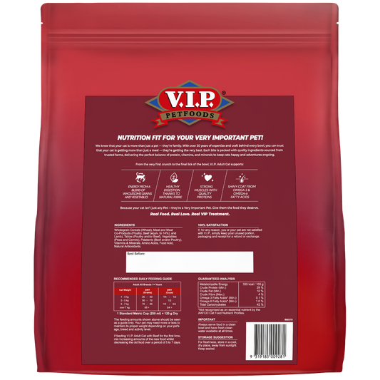 Vip 6kg Beef Dry Cat Food - Complete Nutrition for Adult Cats - Australian Made – view 2