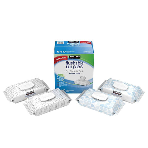 Kirkland Signature Flushable Wipes 2 x 640 Count - Auzzistore