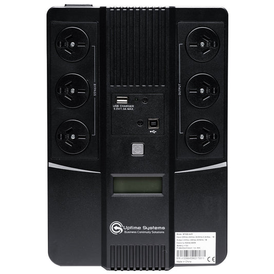 Uptime Systems BT Series 800VA Line Interactive Powerboard Style UPS With LCD BT800-AVR - Auzzistore