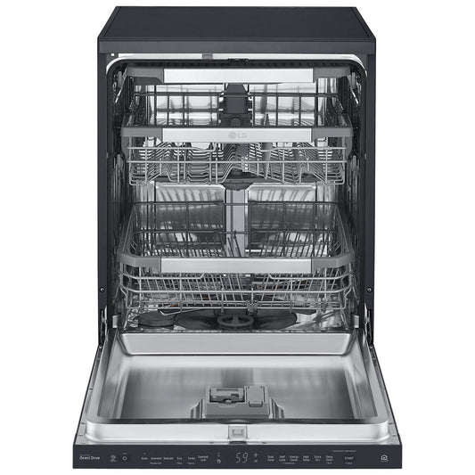 LG QuadWash Freestanding Dishwasher XD3A15MB Matte Black Auto Open Drying – view 2
