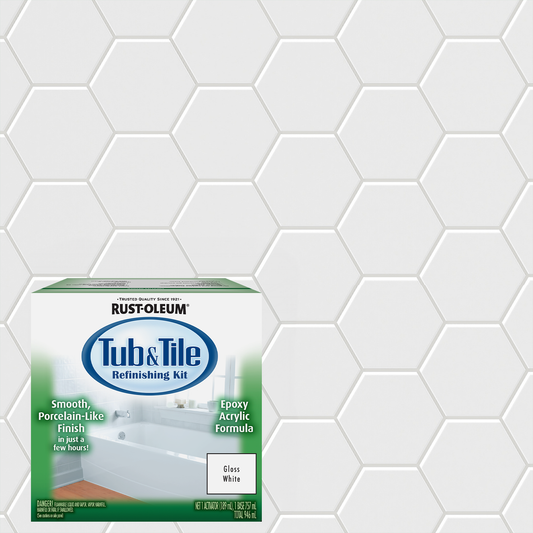 Rust Oleum 946ml Tub and Tile Refinishing Kit - White Gloss - Durable Finish – view 2 - Auzzistore