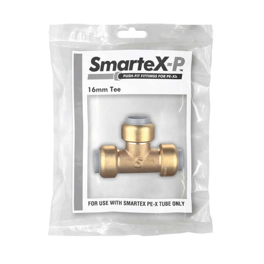 Smartex Pex 16mm Tee - Push-Fit Lead-Free Brass Fitting - Durable Connection – view 2 - Auzzistore
