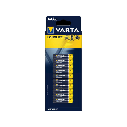 Varta AAA Alkaline Batteries 10 Pack - Longlife - 10 Count - Reliable Power