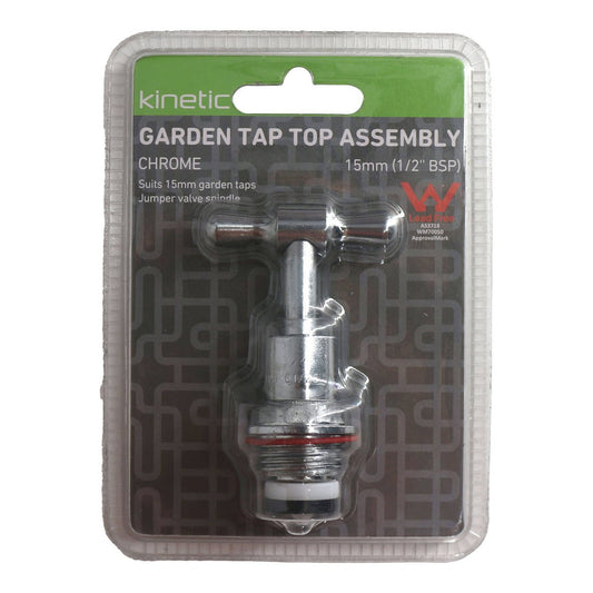 Kinetic 15mm Chrome Garden Tap Top Assembly - Lead-Free Brass - Leak-Free – view 2 - Auzzistore