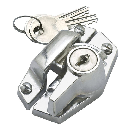 Delf Window Sash Lock - Keyed - 45mm Zinc Alloy - Satin Chrome - Security - Auzzistore