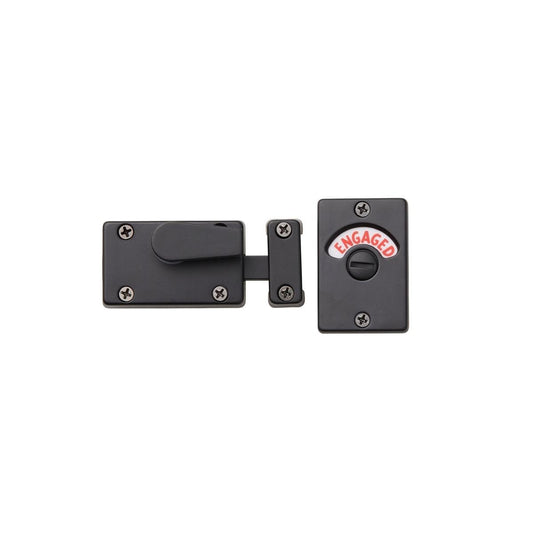 Delf Trade Matte Black Toilet Indicator Bolt Lock 160mm x 40mm x 30mm - Auzzistore
