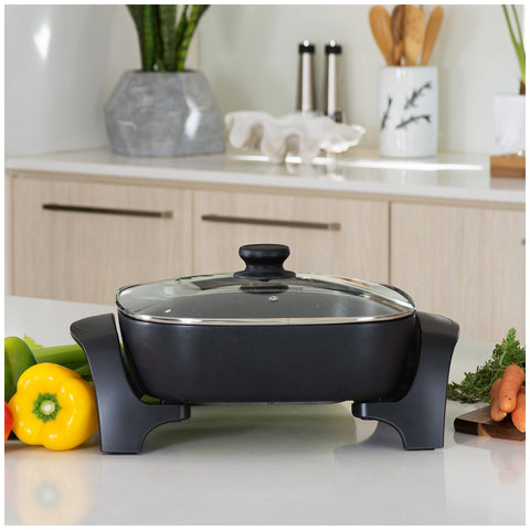 Westinghouse Square Electric Frypan 30.5cm WHEF02K Thick Cast Aluminium - Auzzistore