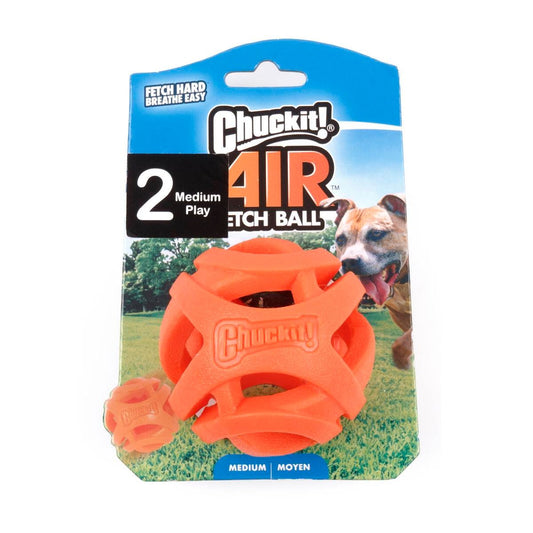Chuckit Medium Air Fetch Ball - 89mm x 114mm - Durable - Floats - Bright Colours