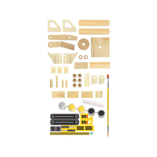 Boyle Wood Craft Project Kit Excavator - DIY Model - 110mm x 200mm - Indoor Use – view 2 - Auzzistore