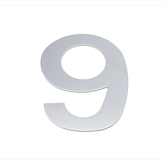 Sandleford 200mm Lorenzo Stainless Steel House Number 9 - Weather-Resistant