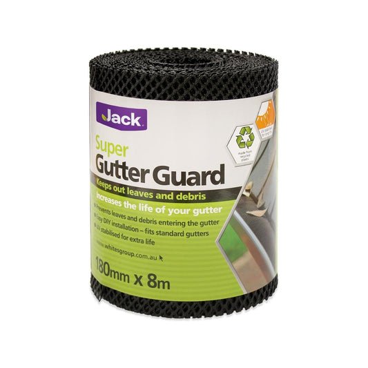 Jack Super Gutter Guard - 180mm x 8m - Recycled Plastic - UV Stabilised - Auzzistore