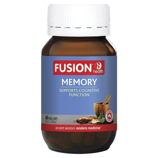 Fusion Memory – Natural Cognitive Support with Ginkgo & Brahmi, 60 Veg Capsules