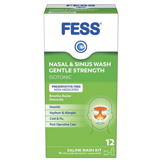Fess Nasal & Sinus Wash Kit 12 Sachets - Gentle Nasal Care Solution