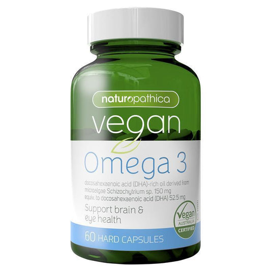 Naturopathica Vegan Omega 3 60 Capsules - Plant-Based Brain & Eye Support - Auzzi Store